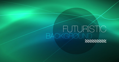 Neon glowing magic background, neon banner, night sky wallpaper. Magic light effect. Christmas abstract pattern.