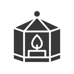 Lantern vector, Christmas related solid style icon