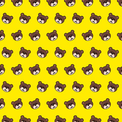 Fototapeta premium Bear - emoji pattern 51