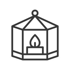 Lantern vector, Christmas related line style icon