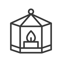 Lantern vector, Christmas related line style icon