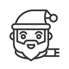 Santa claus vector, Christmas related line style icon