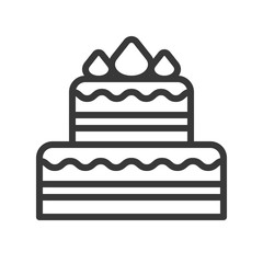 Christmas cake vector, Christmas related line style icon
