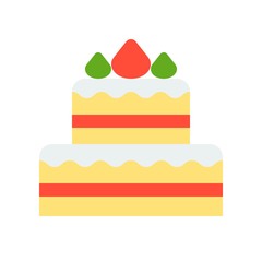 Christmas cake vector, Christmas style flat style icon