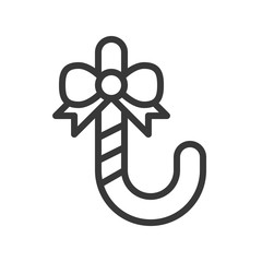 Candycane vector, Christmas related line style icon