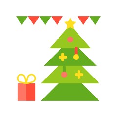 Fototapeta na wymiar Christmas ornament vector, Christmas related flat style icon