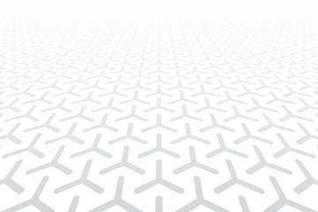 White geometric pattern. Diminishing perspective.