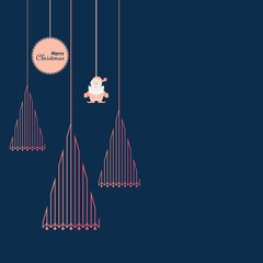 Illustration of christmas greeting with symbols