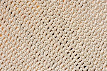 Crochet rug of thick line of raw cotton