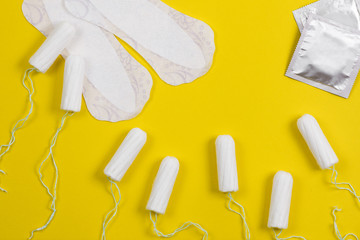 Cotton tampon. Womens comfort, hygiene and protection.