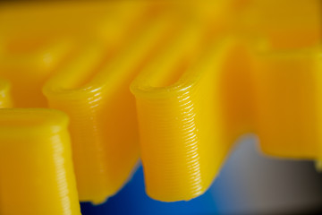 close up quality of object printed on plastic 3d printer.