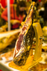 Spanish jamon in food's exhibition in Moscow