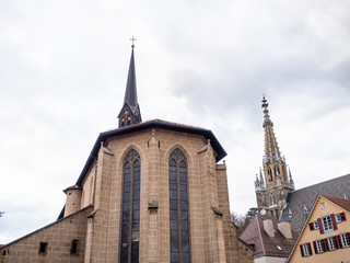 Fototapeta na wymiar Church of Stadtkirche St. Dionys in Esslingen old town city