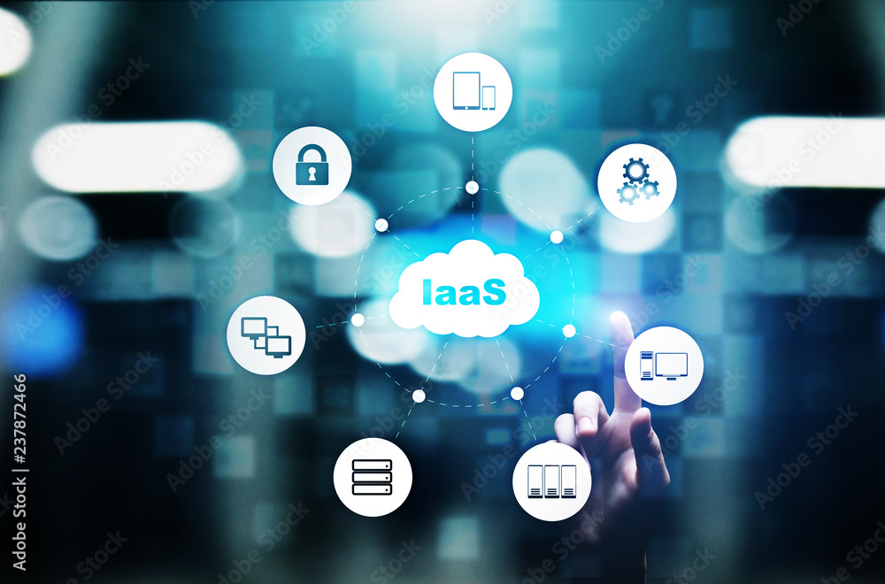 Poster iaas - infrastructure as a service, networking and application platform. internet and technology con