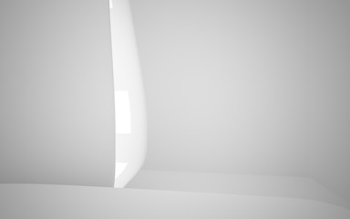 White smooth abstract architectural background whith gray lines . 3D illustration and rendering