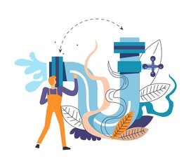 Plumber service of professional working man person with tool