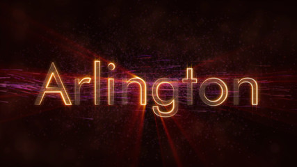 Arlington - Shiny looping city name text animation