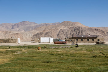 Village of Bulunkul in the Pamir Mountains in Tajikistan
