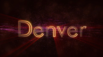 Denver - Shiny looping city name text animation
