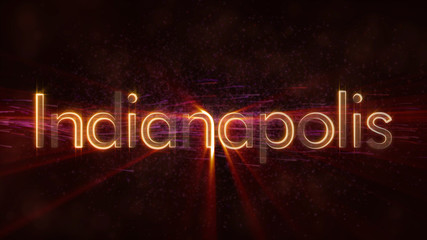 Indianapolis - Shiny looping city name text animation