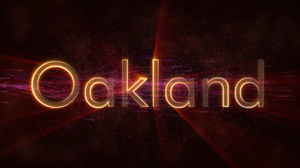 Oakland - Shiny looping city name text animation