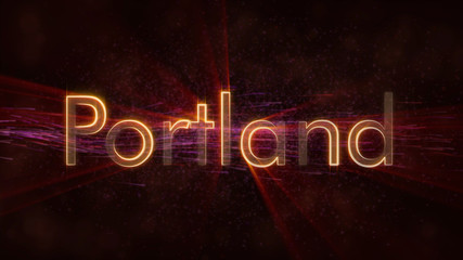 Portland - Shiny looping city name text animation