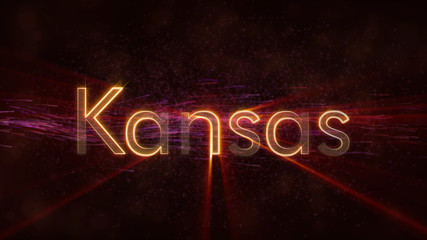 Kansas - Shiny looping state name text animation