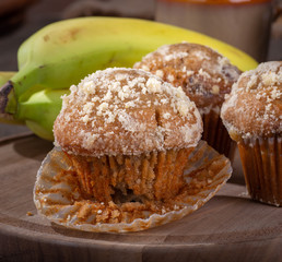 Closeup of a Banana Nut Muffin