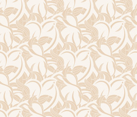 Seamless pattern background with interesting curves on beige  for wallpaper