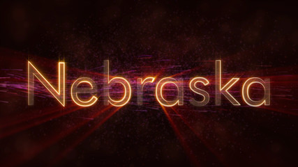 Obraz premium Nebraska - Shiny looping state name text animation