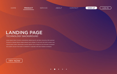 landing page background template design with modern shape and simple technology concept, vector eps 10