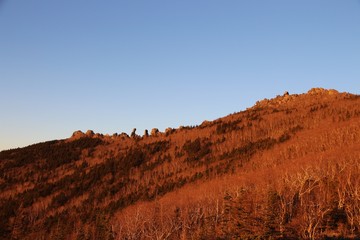 Mountainside sunset