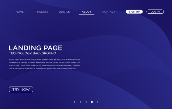 Landing Page Background Template Design With Modern Shape And Simple Technology Concept, Vector Eps 10