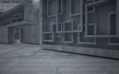 Abstract interior of  concrete. Architectural background. 3D illustration and rendering 