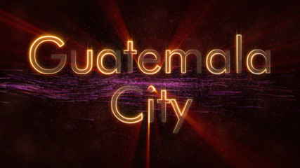 Guatemala City - Shiny looping city name in Cuba, text animation