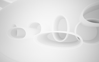 White smooth abstract architectural background. 3D illustration and rendering