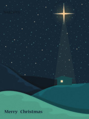Christmas Christian nativity scene. Star of Bethlehem. Christmas background