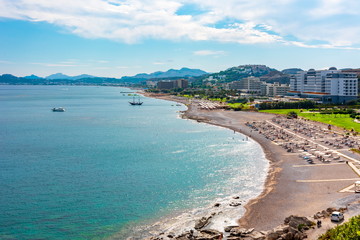 Faliraki coastline, Rhodes island, Greece