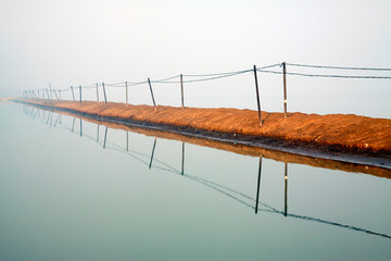 dam and pole in the water