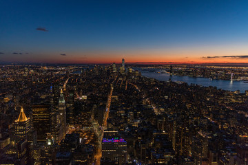 New York City skyscrapers, aerial panorama view