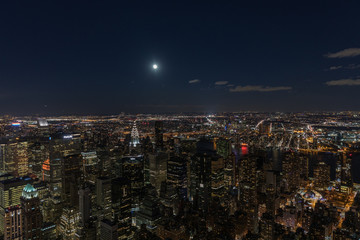 New York City skyscrapers, aerial panorama view