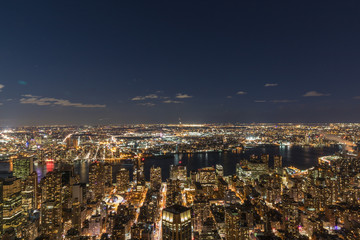 Obraz premium New York City skyscrapers, aerial panorama view