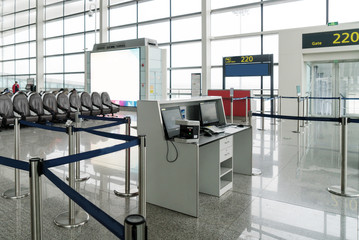 A brand new departure lounge at the airport