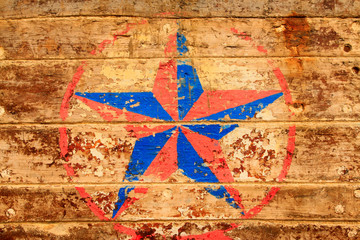 paint peeling pentagram star pattern
