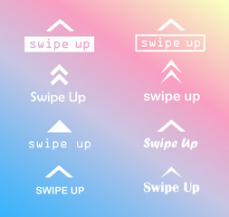 White swipe up set instagram stories  vector. Instagram stories icon. Instagram stories  swipe button