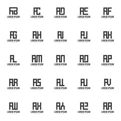 Initial letter logo set. Minimal letter logo template design - obrazy, fototapety, plakaty