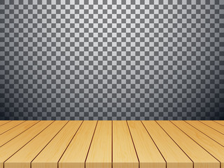 Wood table top isolated on transparent background vector