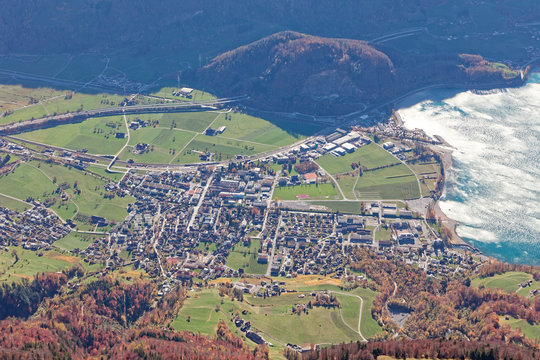 Views of Seeztal valley and Walensee lake from Churfirsten