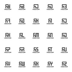 Initial letter logo set. Minimal letter logo template design