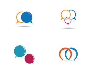 Speech bubble logo template vector icon